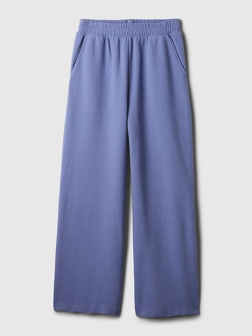 Textured Wide-Leg Ankle Sweatpants Product Image