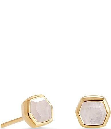 Kendra Scott Davie 18k Gold Vermeil Stud Earrings in | Garnet Product Image