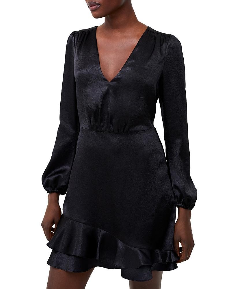 French Connection Womens Denney Satin V-Neck Dress Product Image