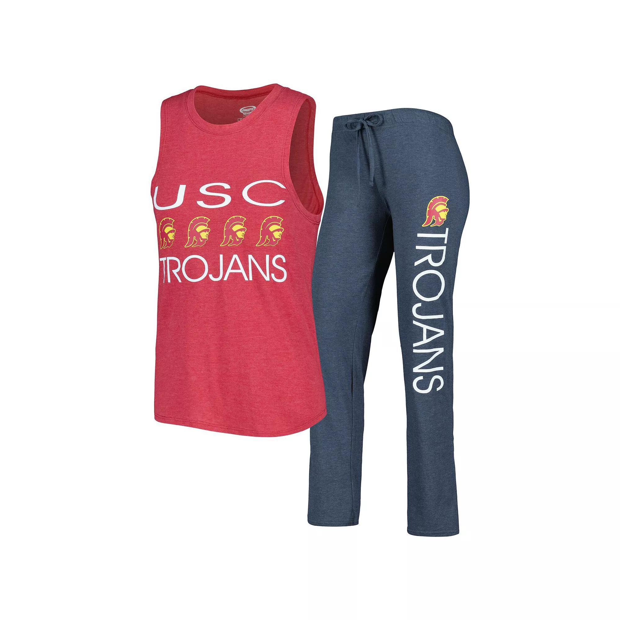 Women's Concepts Sport Charcoal/Cardinal USC Trojans Tank Top & Pants Sleep Set, Size: Large Product Image