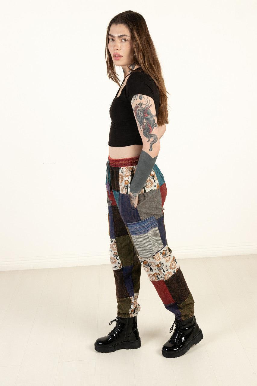 Sunny Mushroom Patchwork Cargo Joggers Product Image