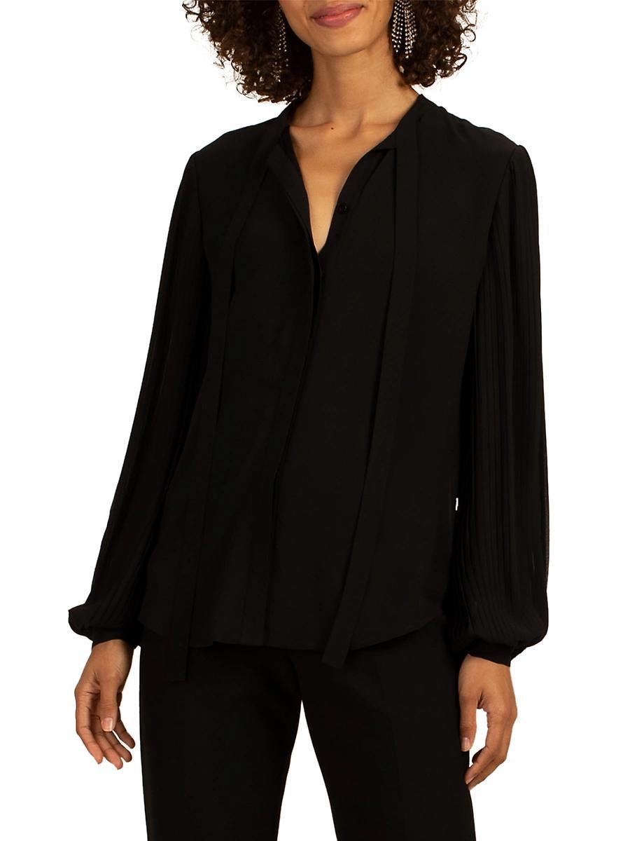 Womens Ethereal Pleated Self-Tie Top Product Image