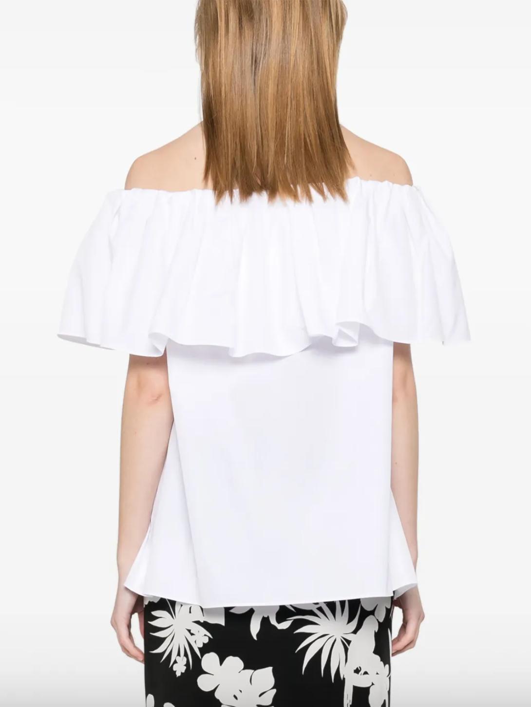 Max Mara Peccati White Off-shoulder Cotton Top Product Image