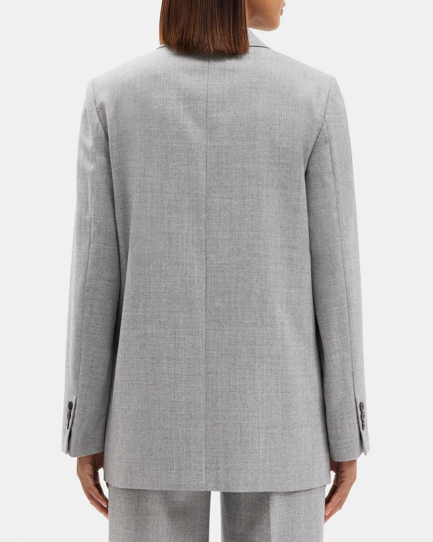 Double-Breasted Jacket in Wool Flannel Product Image
