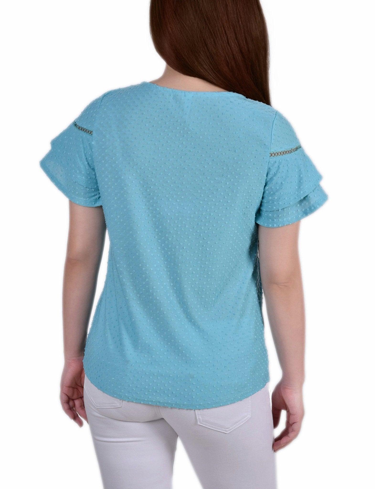 Capri 3/4 Sleeve Blouse With Necklace - Petite Product Image