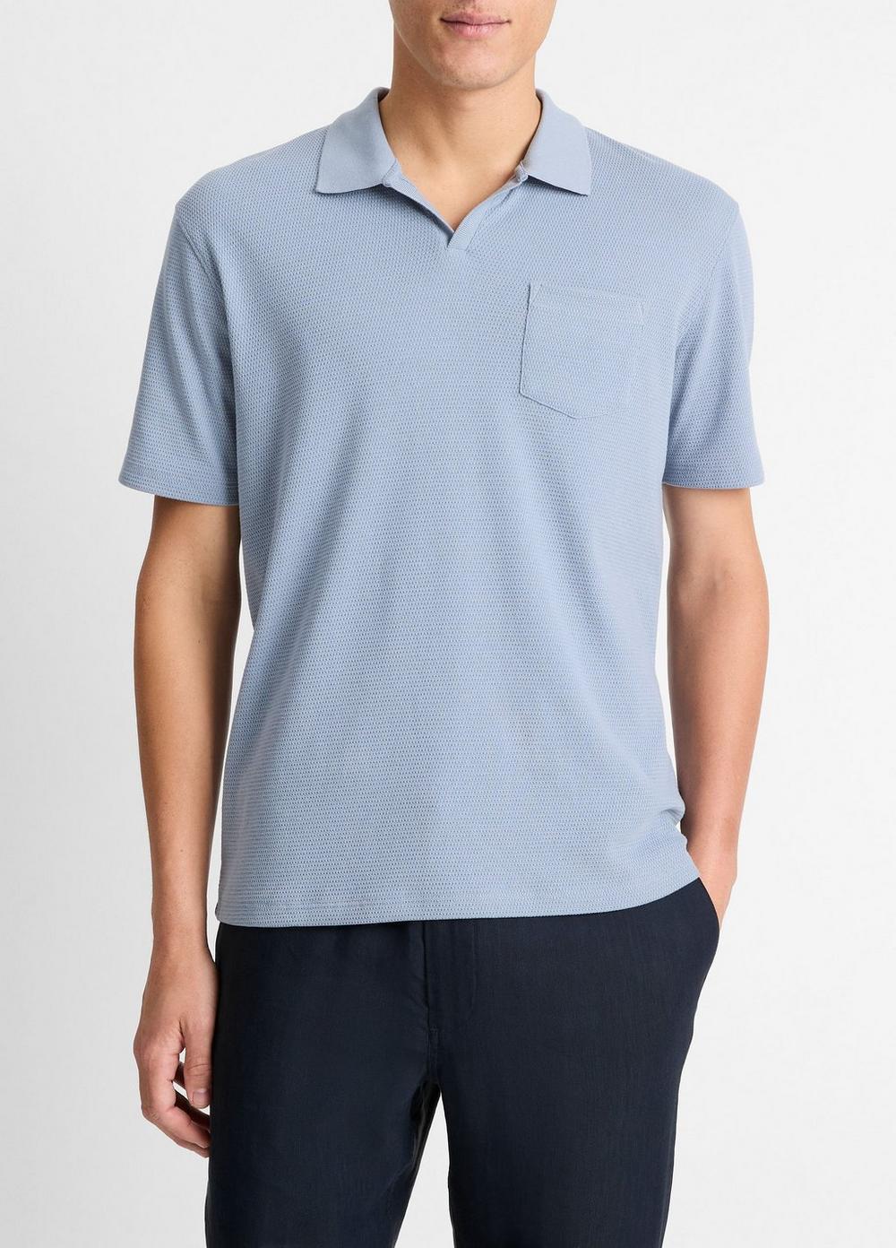 Mens Cotton-Blend Johnny-Collar Polo Shirt Vince Product Image