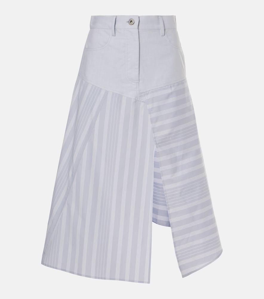JW ANDERSON Patchwork Cotton Midi Skirt In Grey Product Image