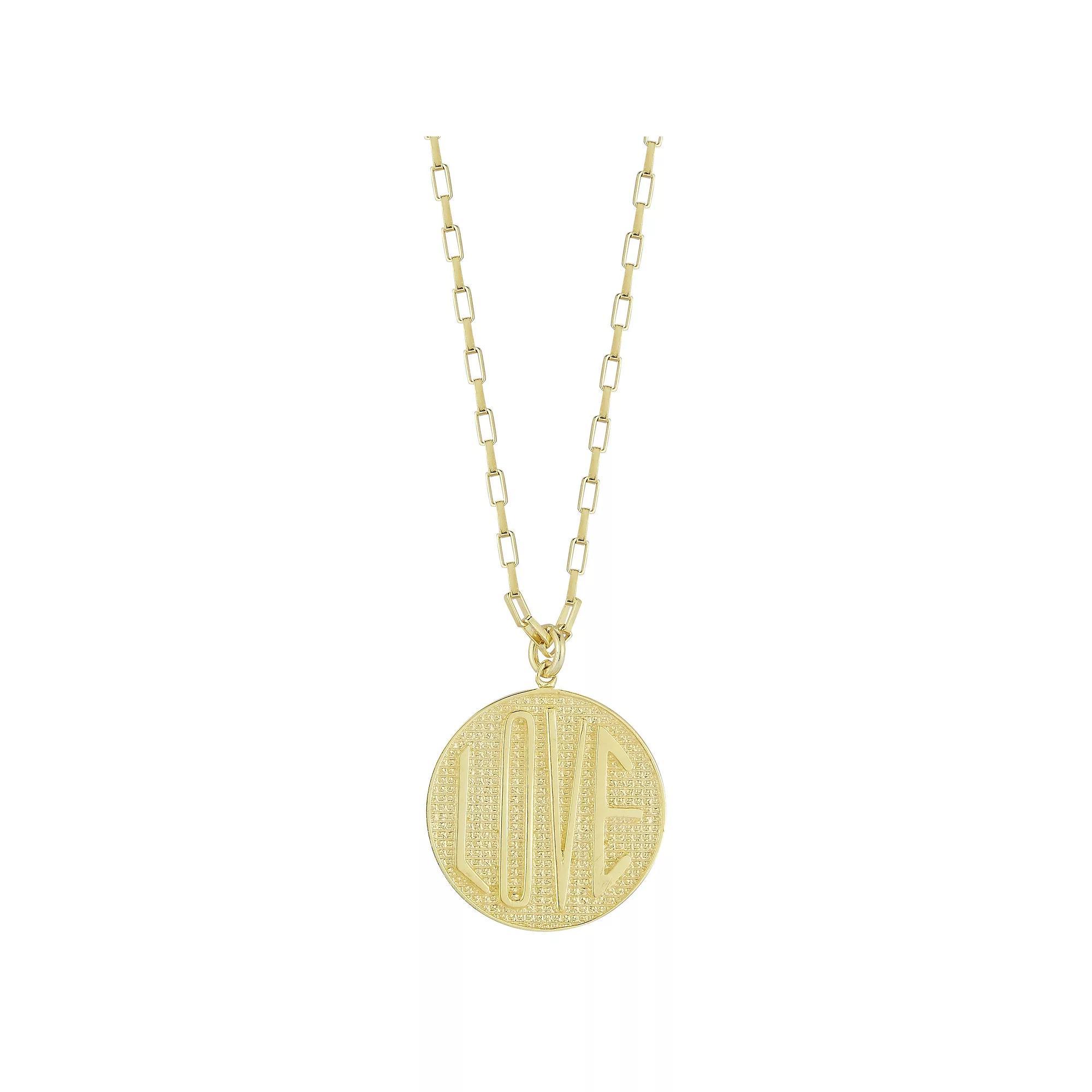 Sunkissed Sterling Sterling Silver Love Medallion Necklace, Women's, Size: 18", Gold Tone Product Image
