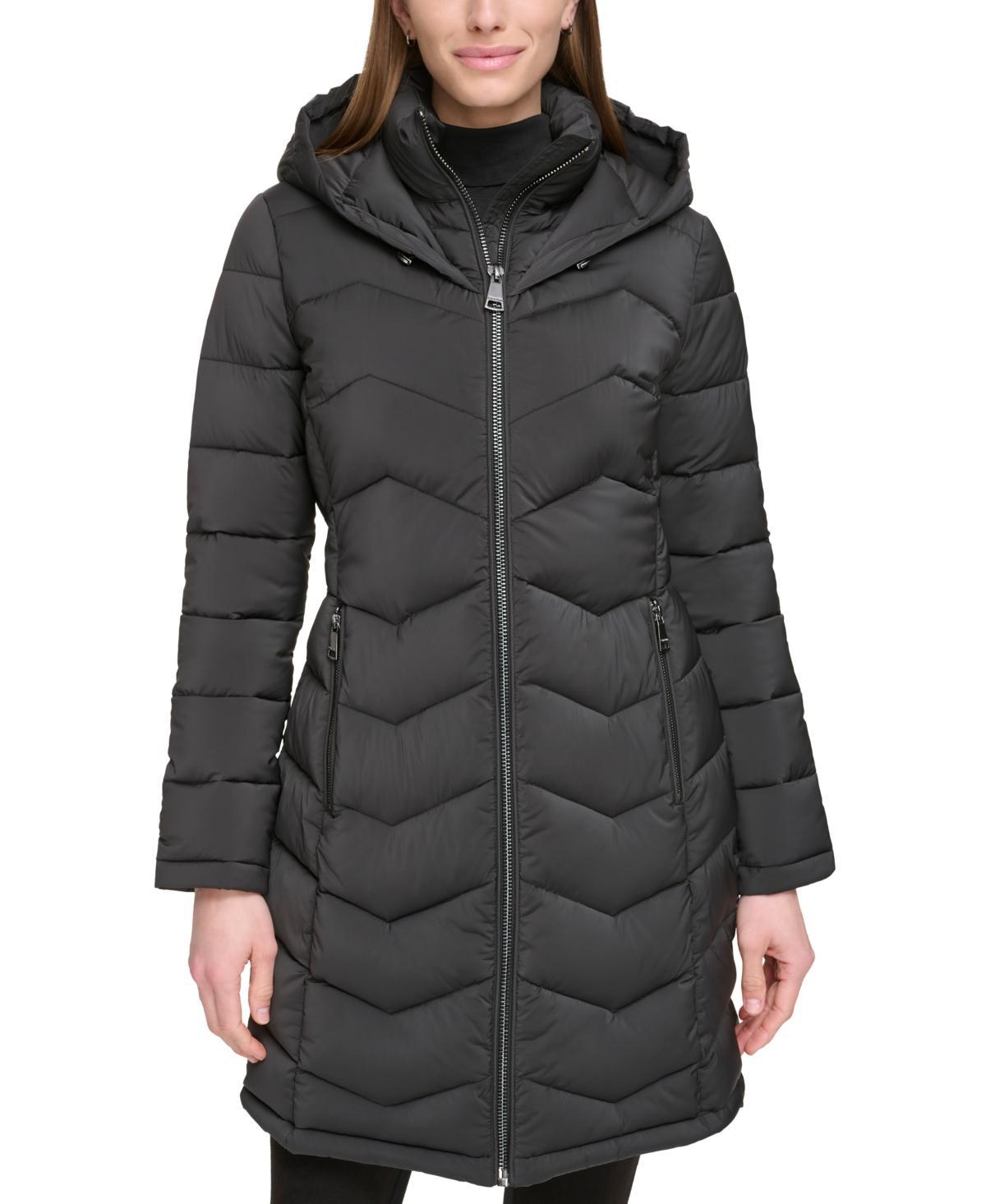 Calvin Klein Womens Side-Panel Hooded Packable Puffer Coat, Created for Macys Product Image