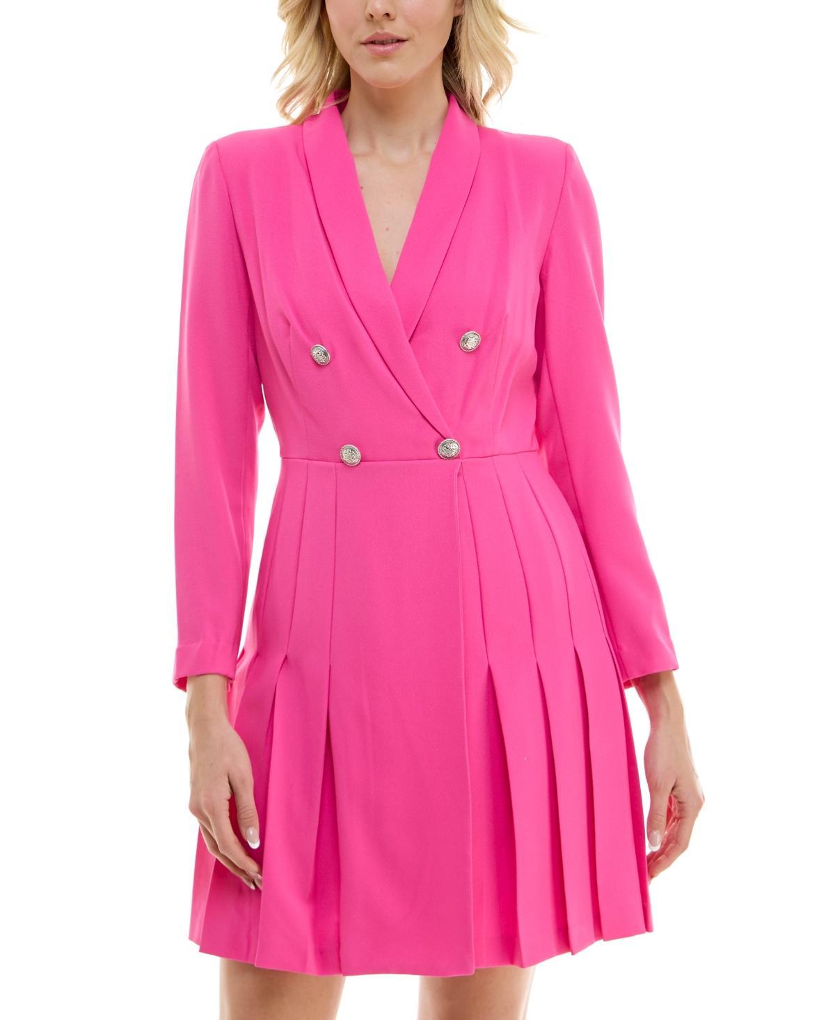 Women's Taylor Pleated Skirt Crepe Dress, Size: 8, Azalea Product Image