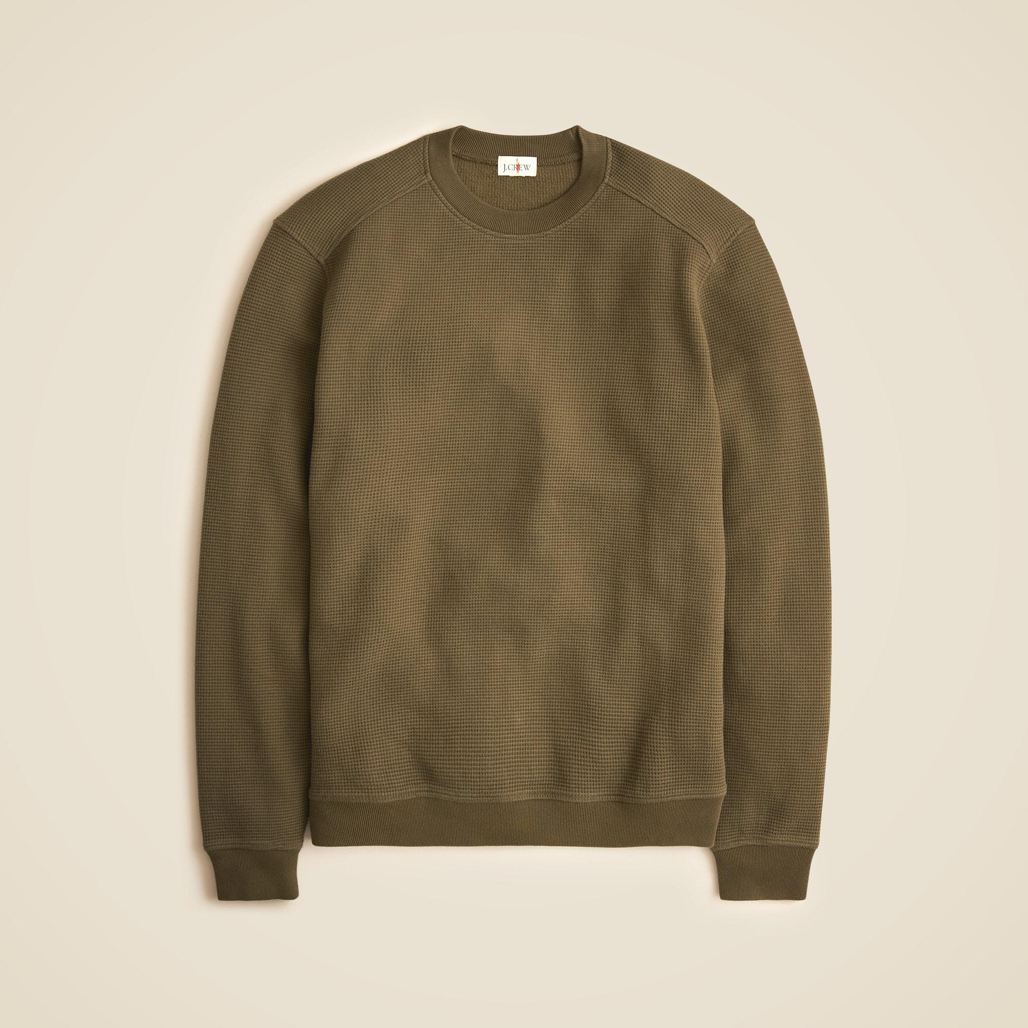 Long-sleeve brushed waffle-knit crewneck Product Image