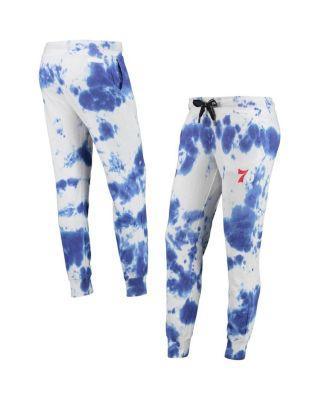 Womens White and Royal Philadelphia 76ers Melody Tie-Dye Jogger Pants - White Product Image