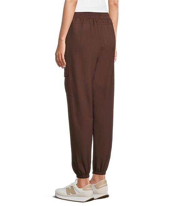 Kinesis Woven Elastic Cinched Cuff Ribbed Waistband Flap Pocket Ankle Joggers Product Image