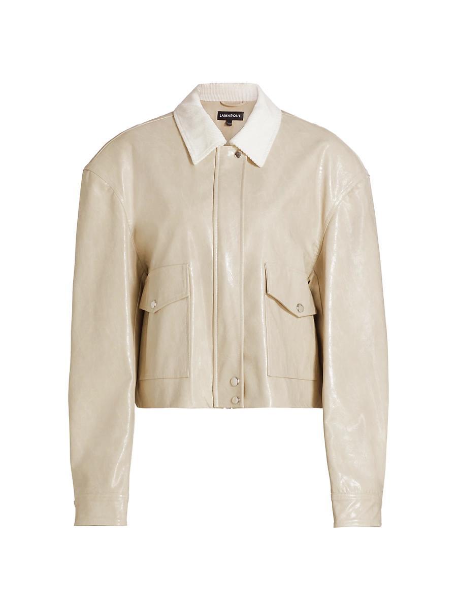 Braylin Faux-Leather Shirt Jacket Product Image