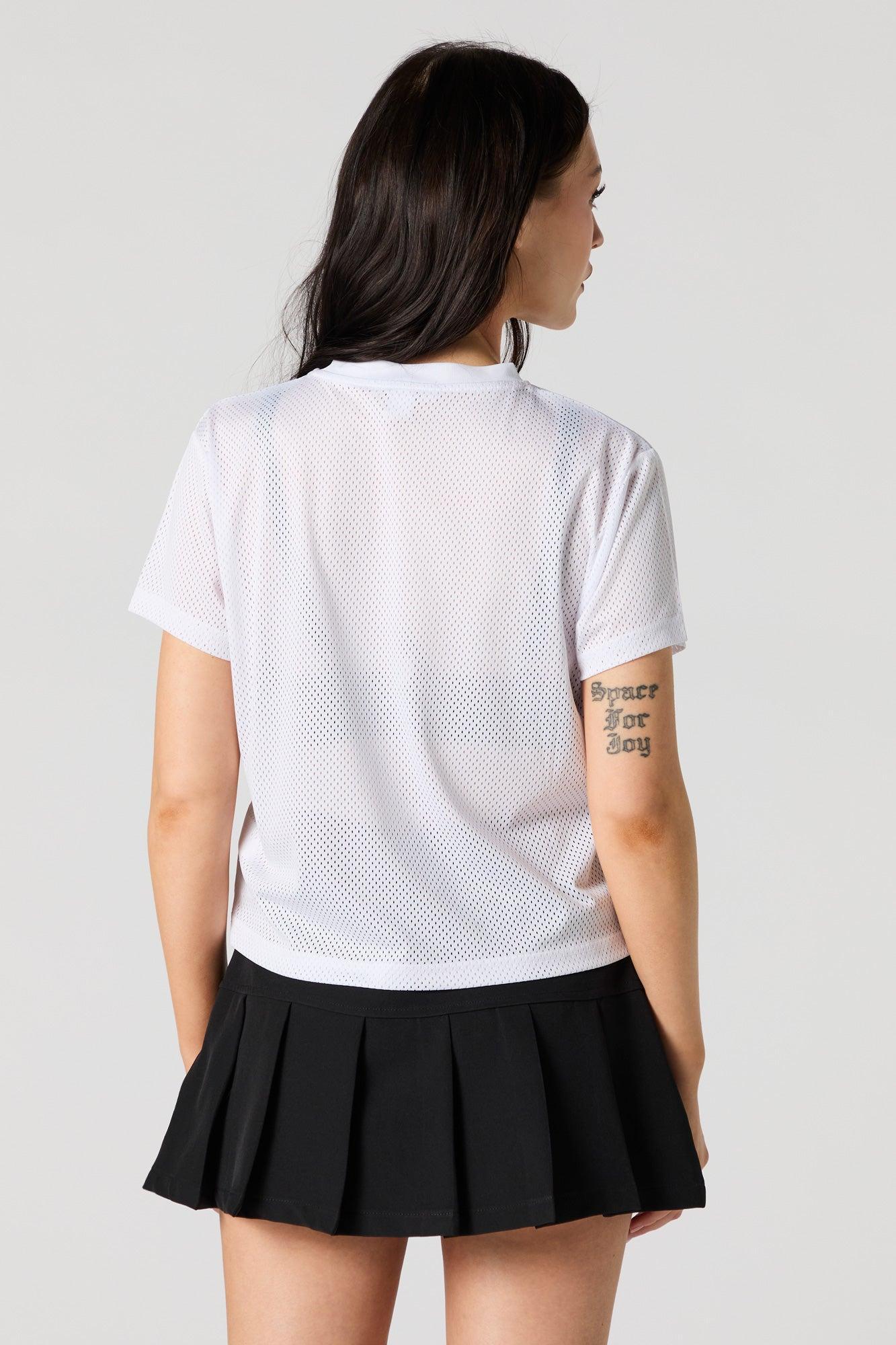 01 Graphic Mesh Cropped T-Shirt Female Product Image
