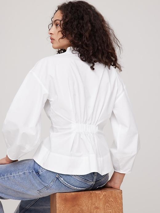 Cotton Poplin Cinched-Waist Shirt Product Image