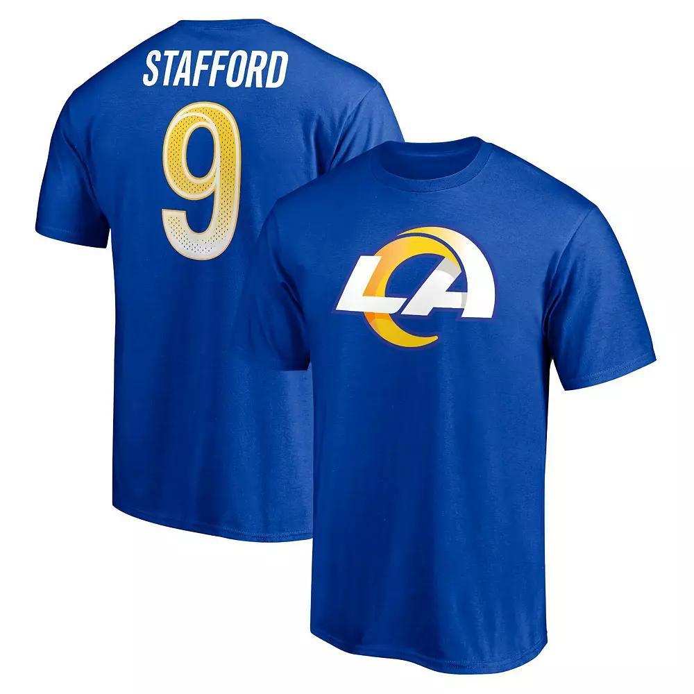 Men's Fanatics Branded Matthew Stafford Royal Los Angeles Rams Player Icon T-Shirt, Size: Small, Blue Product Image