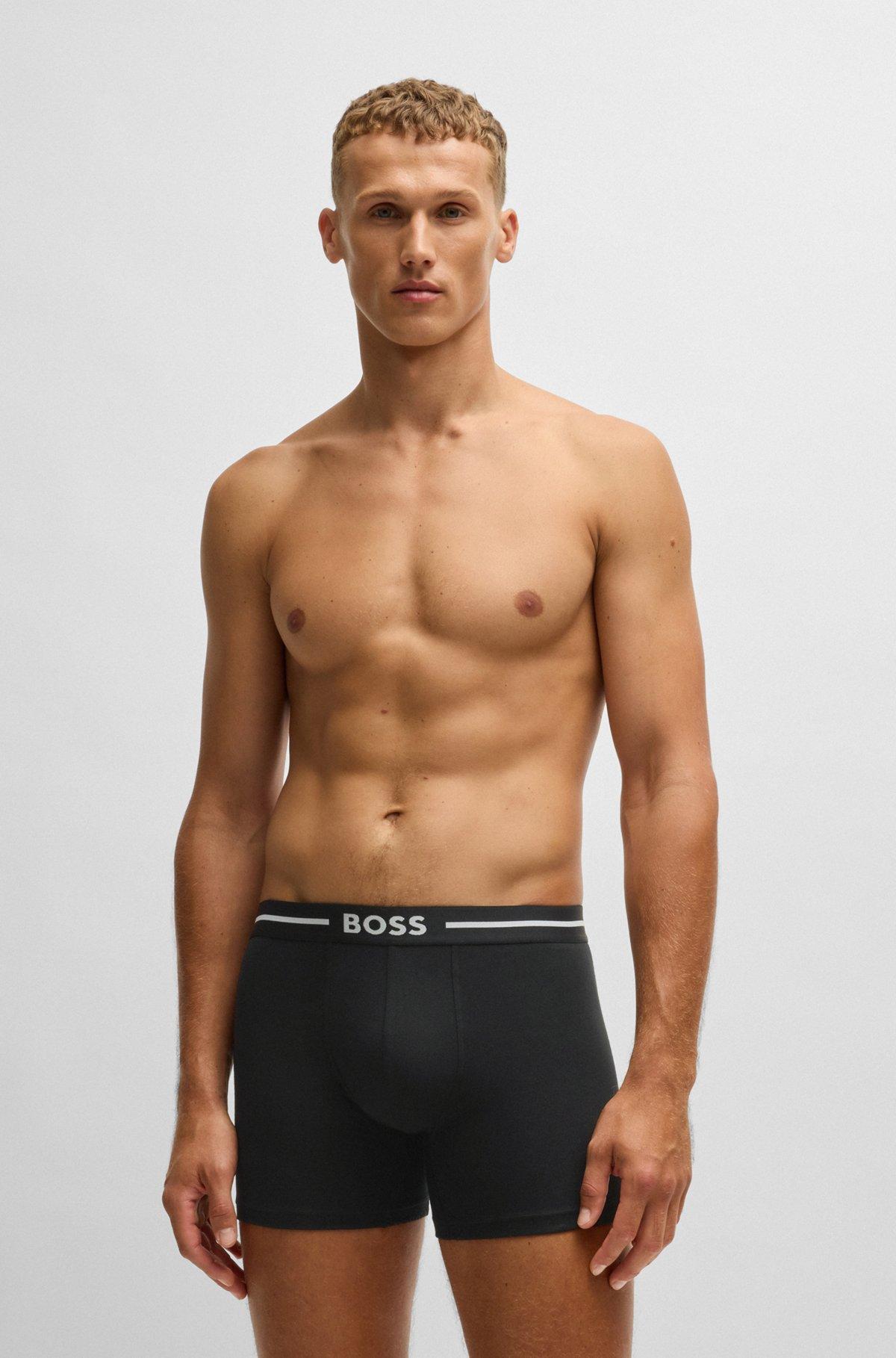 Three-pack of stretch-cotton boxer briefs with logo Product Image