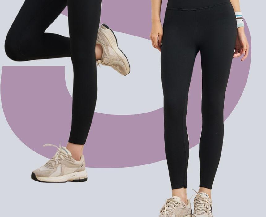 High Waist Plain Yoga Leggings Product Image