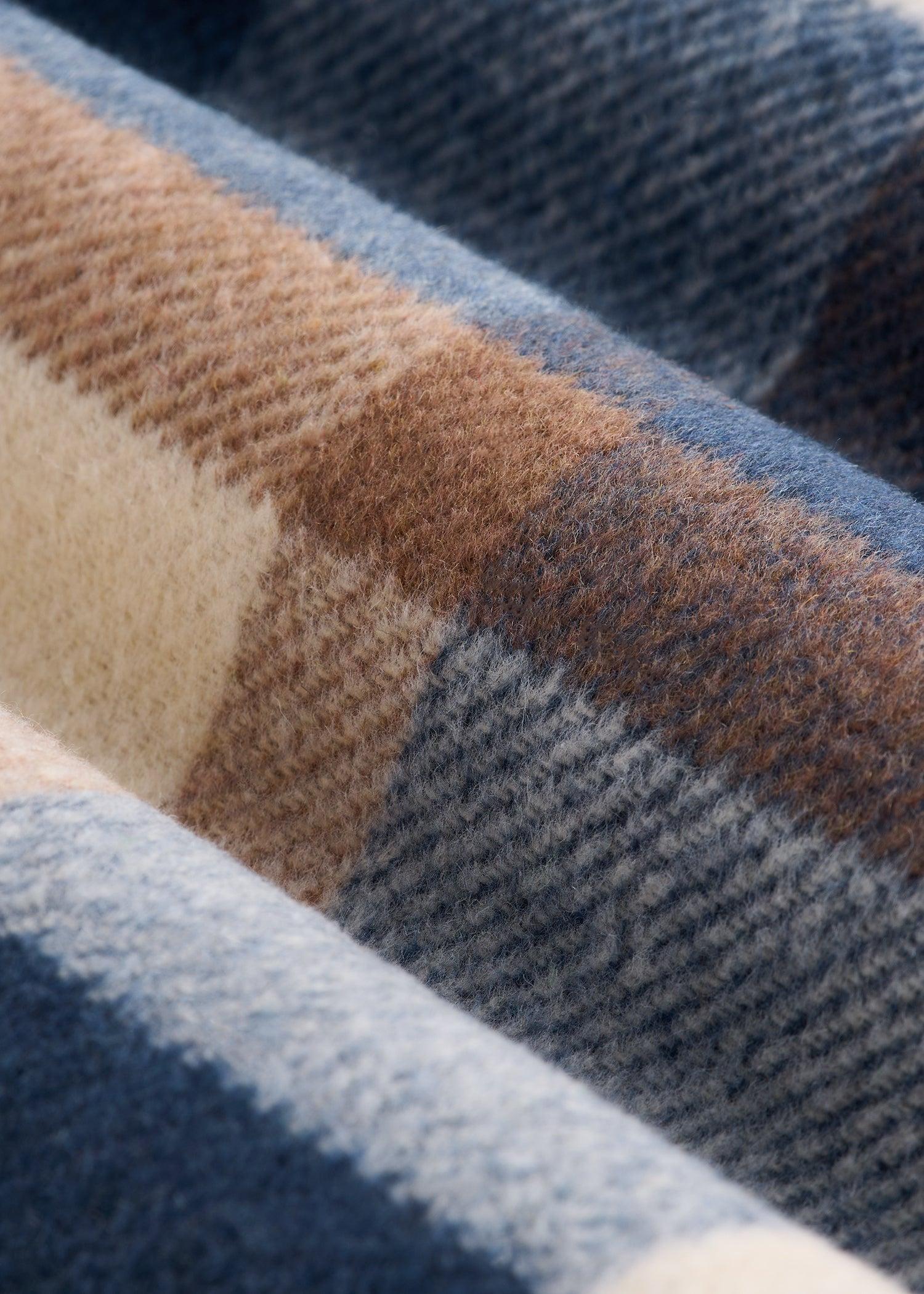 Flannel Women's Tall Shacket in Cream and Denim Blue Paid Product Image
