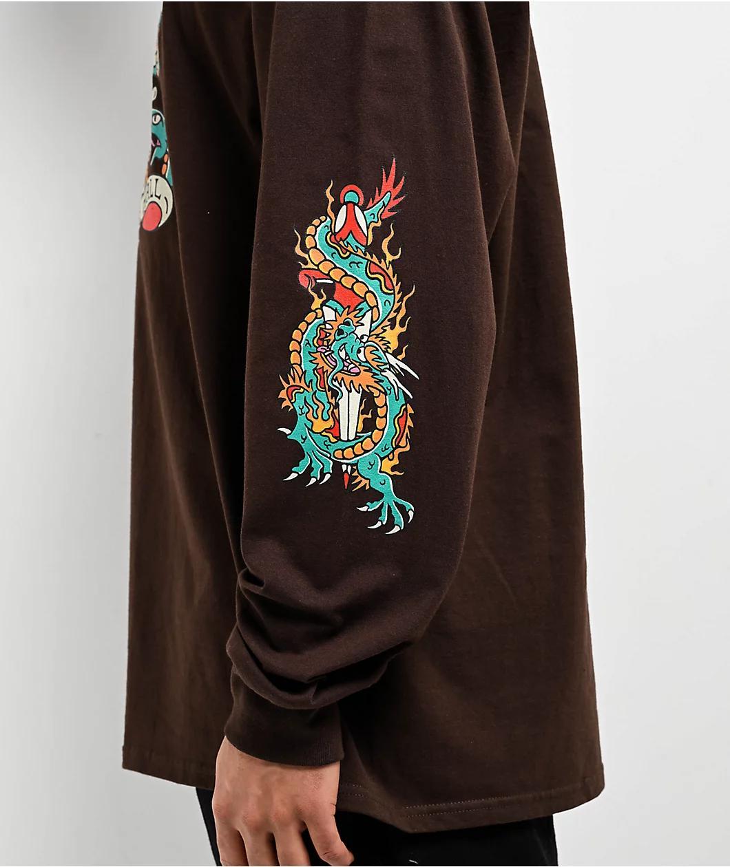 Ninth Hall Trad Tatts Brown Long Sleeve T-Shirt Product Image