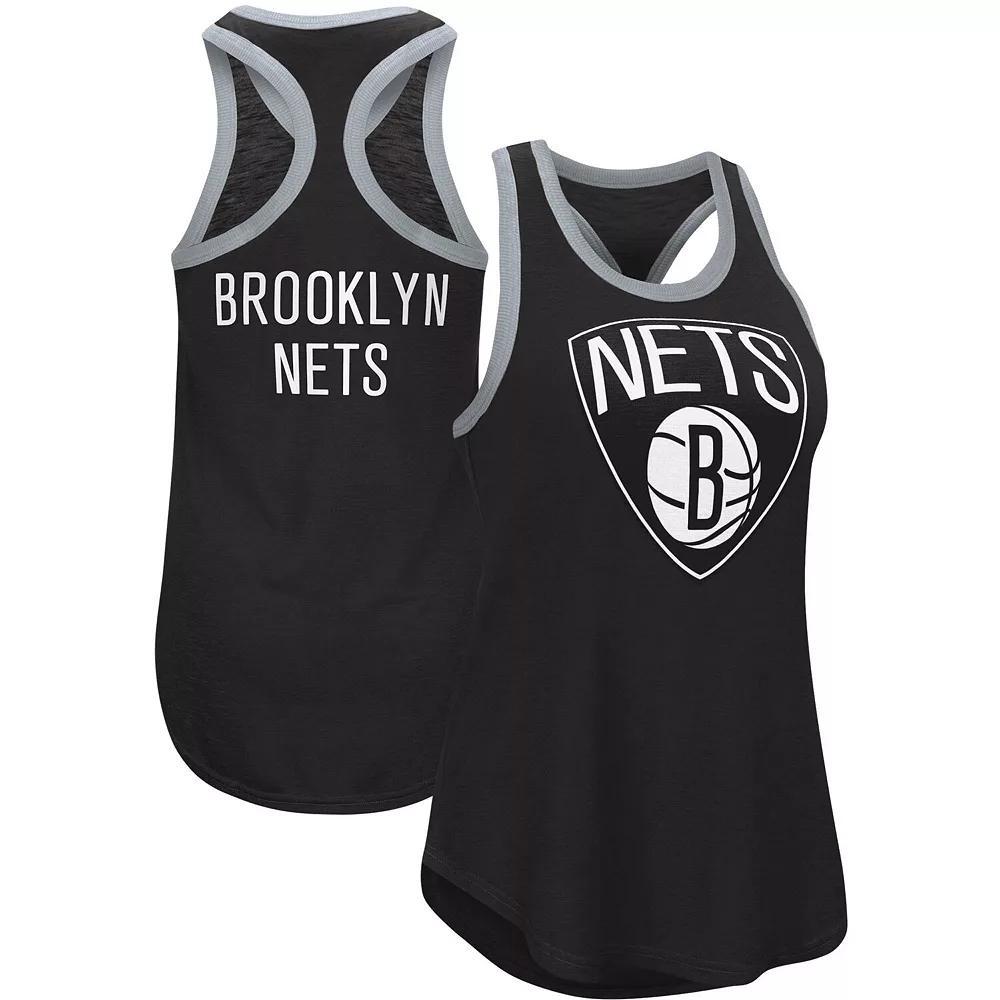 Womens G-III 4Her by Carl Banks Brooklyn Nets Showdown Burnout Tank Top Product Image