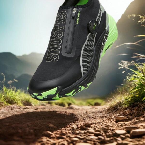 PUMA SEASONS Voyage NITROâ¢ 3 Disc Trail Running Men's Shoes in Black/Silver/Fizzy Apple Product Image