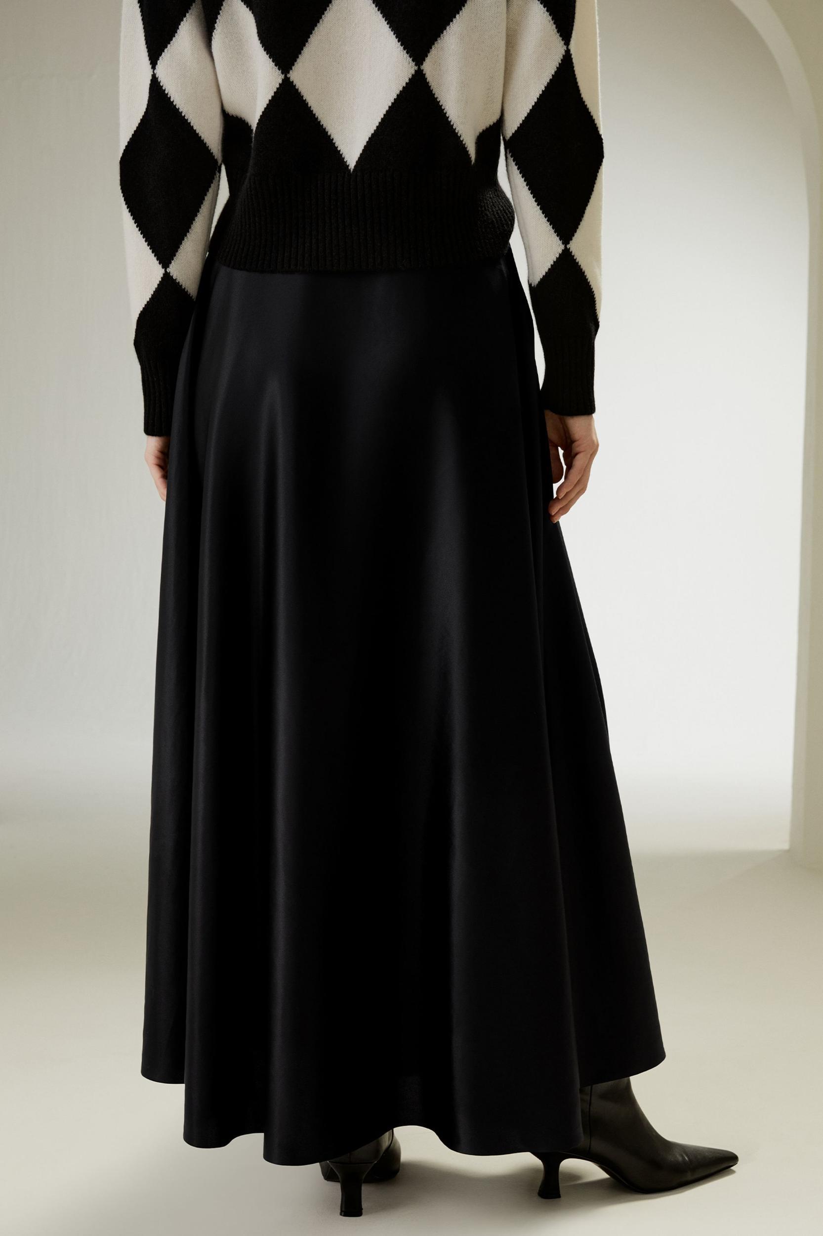A-Line Silk Maxi Skirt Product Image