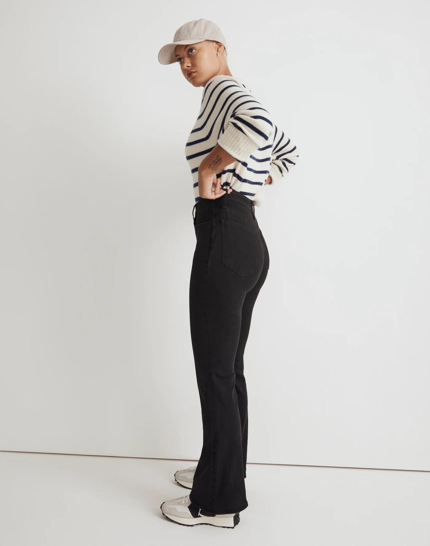 Curvy Skinny Flare Jeans in Black Frost Wash Product Image