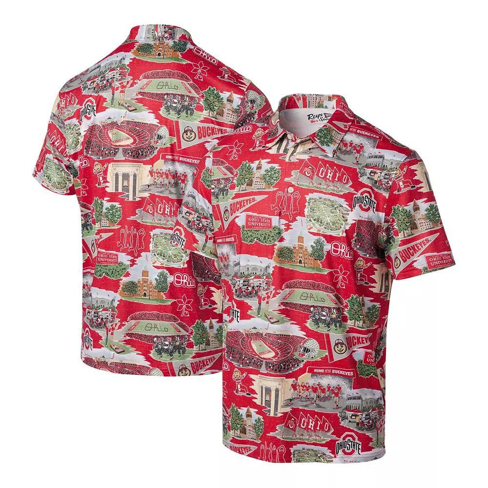 Men's Reyn Spooner Scarlet Ohio State Buckeyes Scenic Polo, Size: Small, Red Product Image