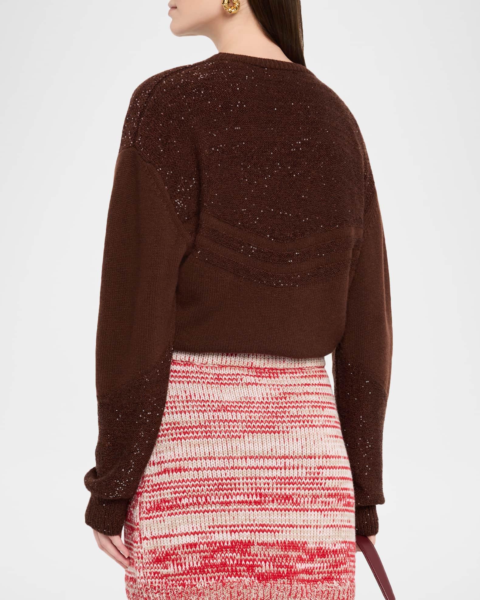 Sequin Metallic Knit Oversized Sweater Product Image