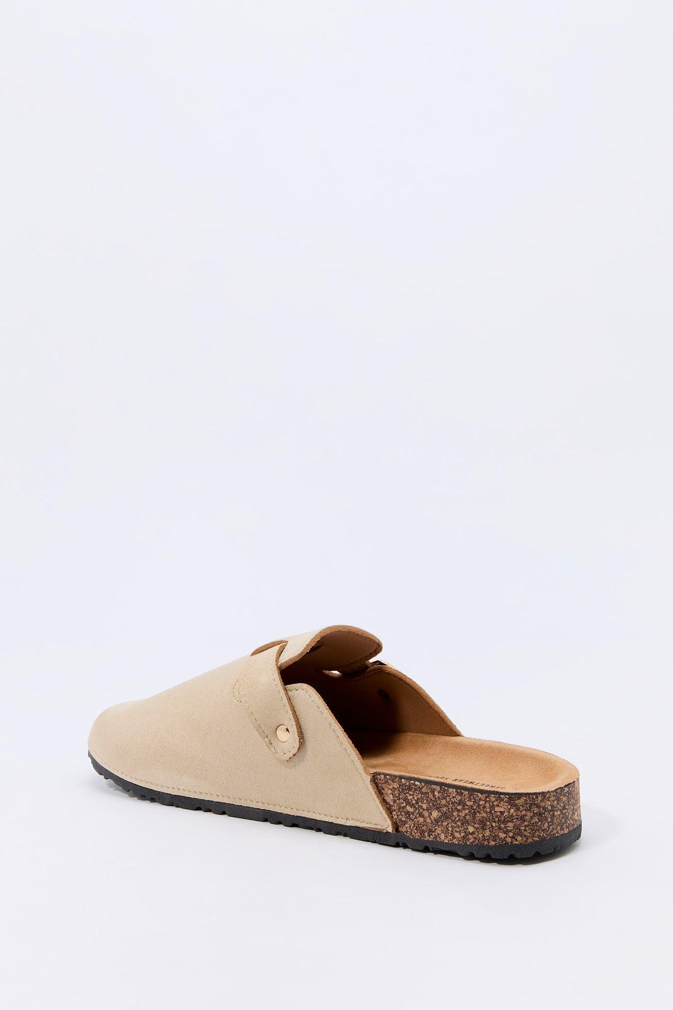 Faux Suede Buckled Cork Sandal Female Product Image