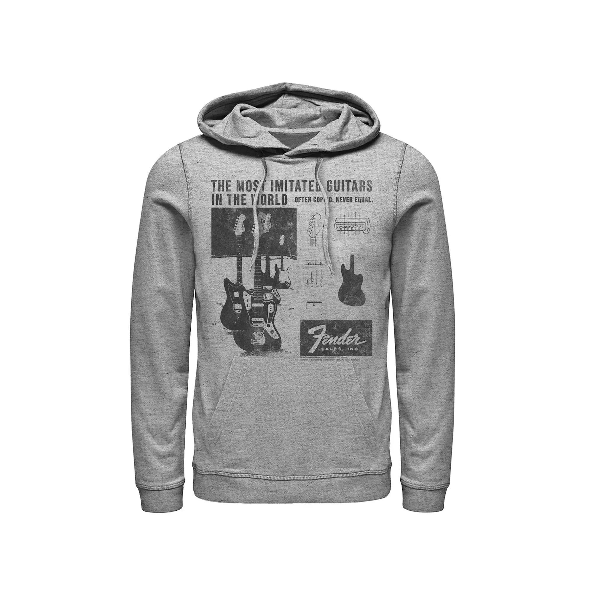 Men's Fender The Most Imitated Guitars In The World Graphic Hoodie, Size: Small, Athletic Grey Product Image