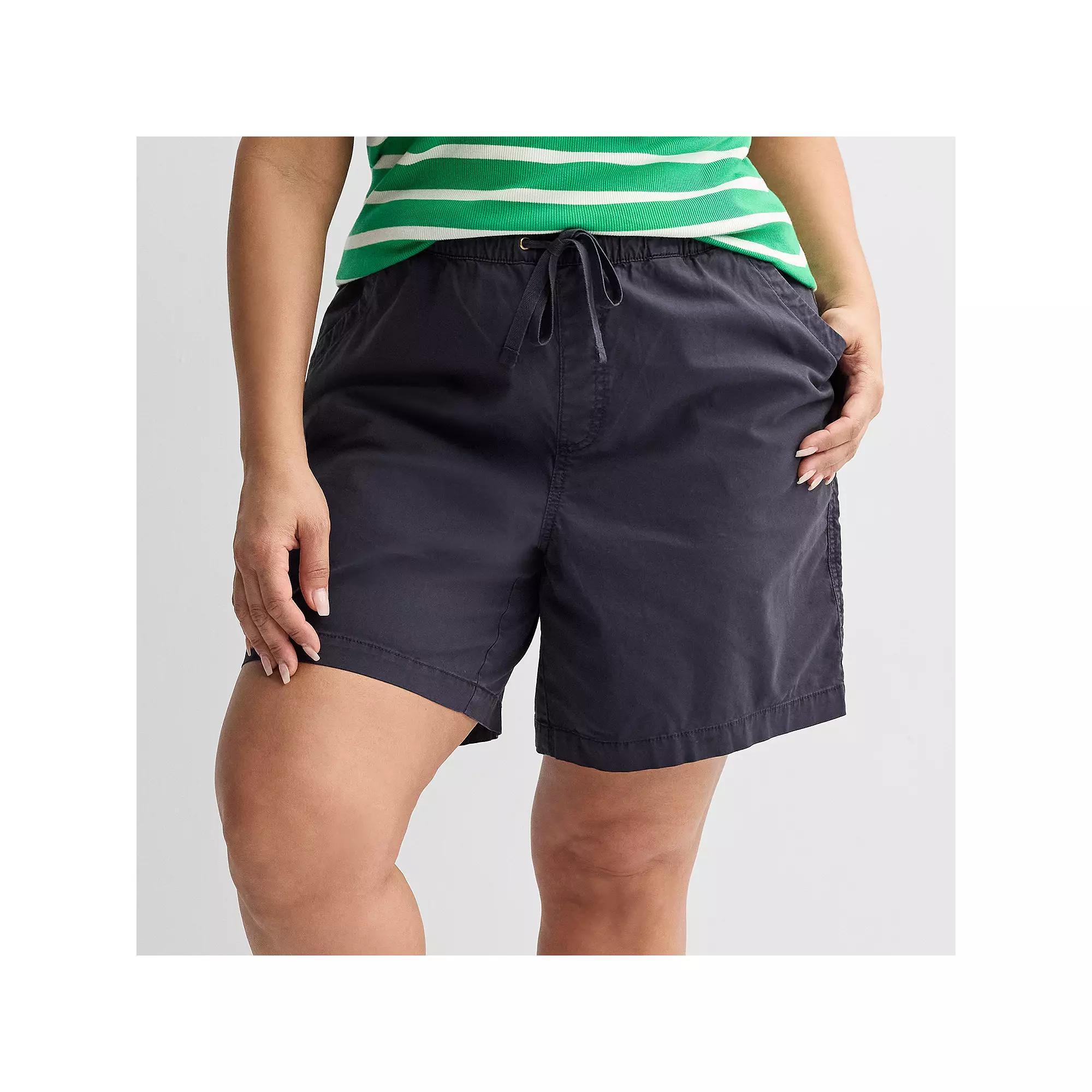 Plus Size Sonoma Goods For Life® Easy Paperbag Waist Bermuda Shorts, Women's, Size: 1XL, Black Gem Product Image