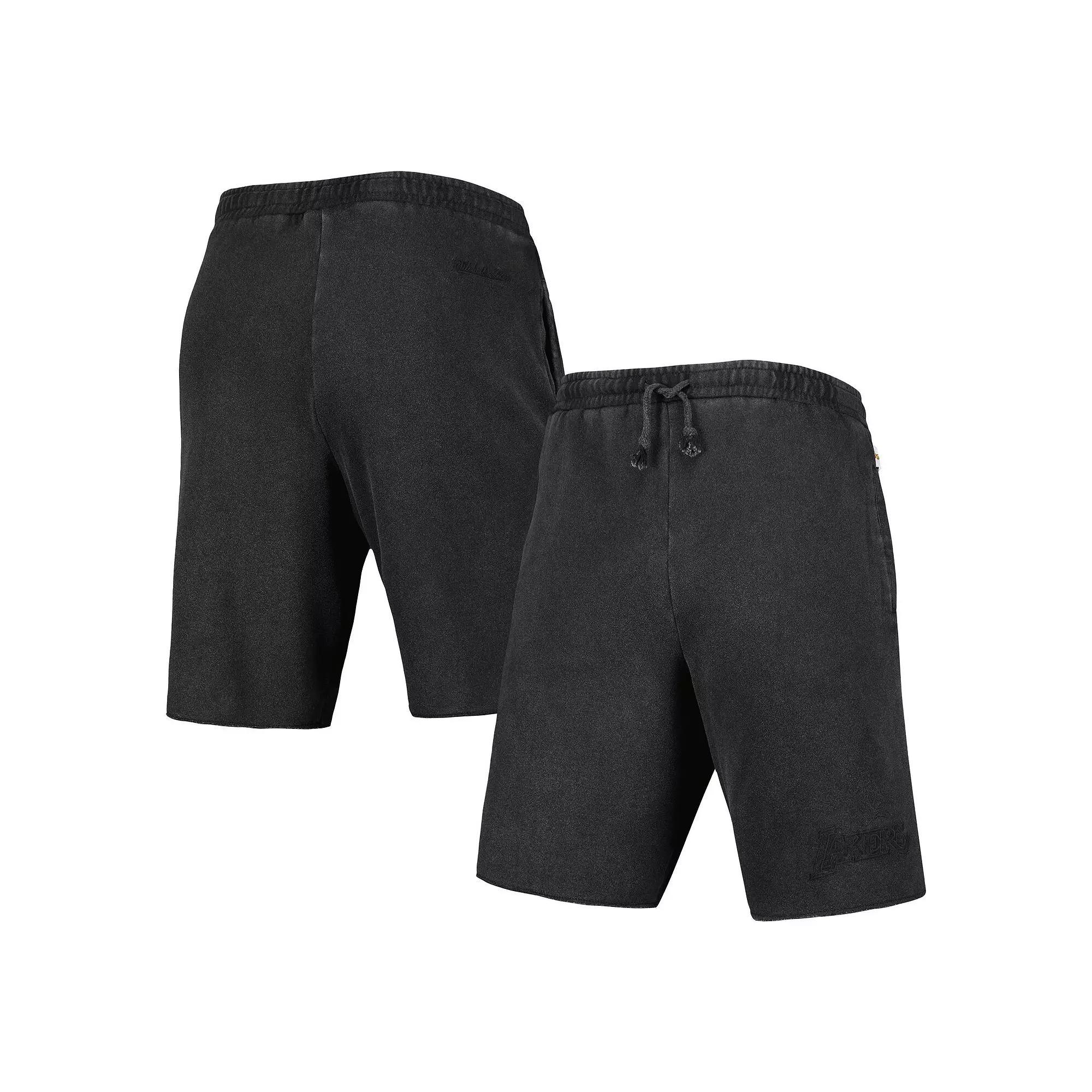 Men's Mitchell & Ness Black Los Angeles Lakers French Terry Tonal Fleece Shorts, Size: Large Product Image
