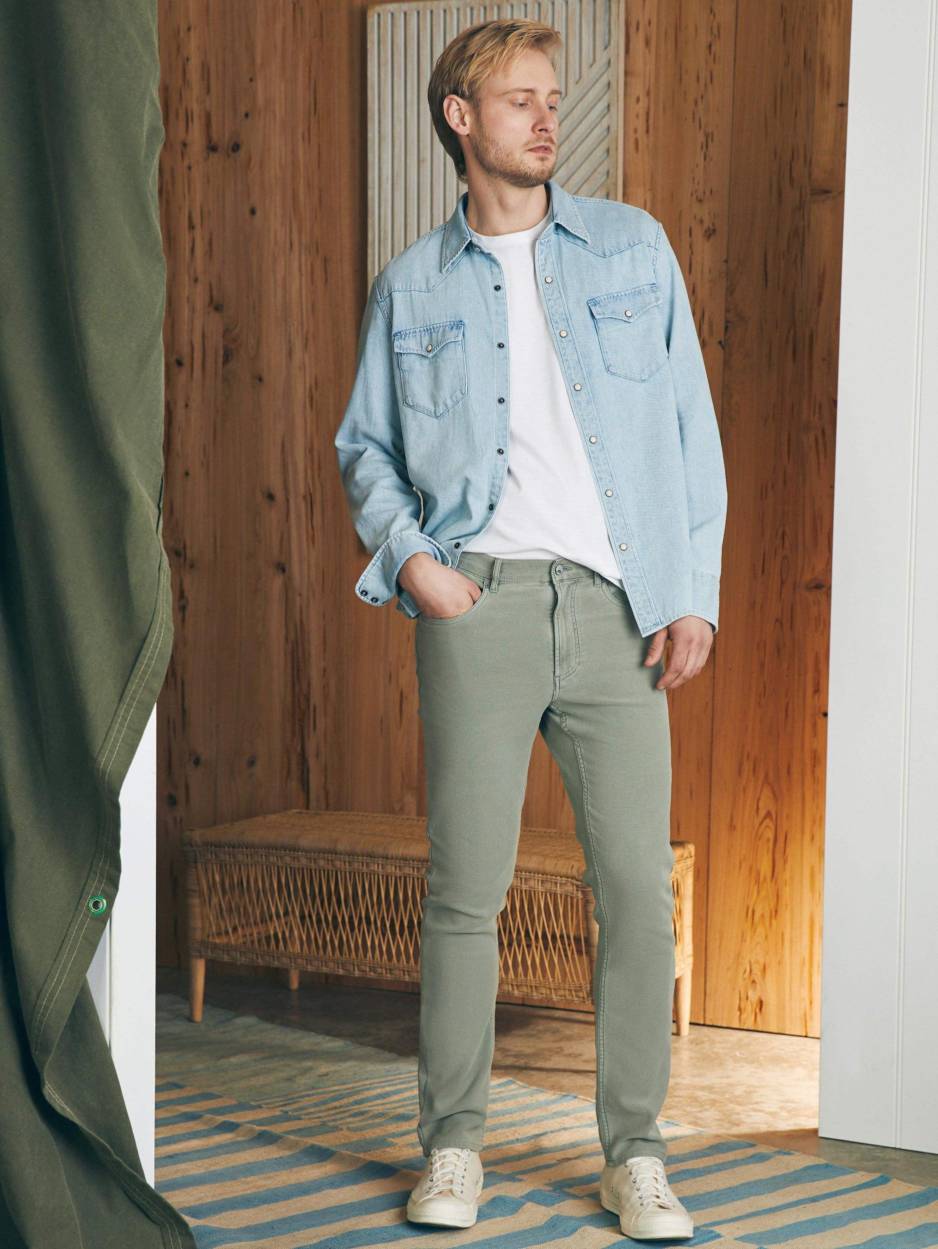 Stretch Terry 5-Pocket Pant (30" Inseam) - Faded Olive Male Product Image