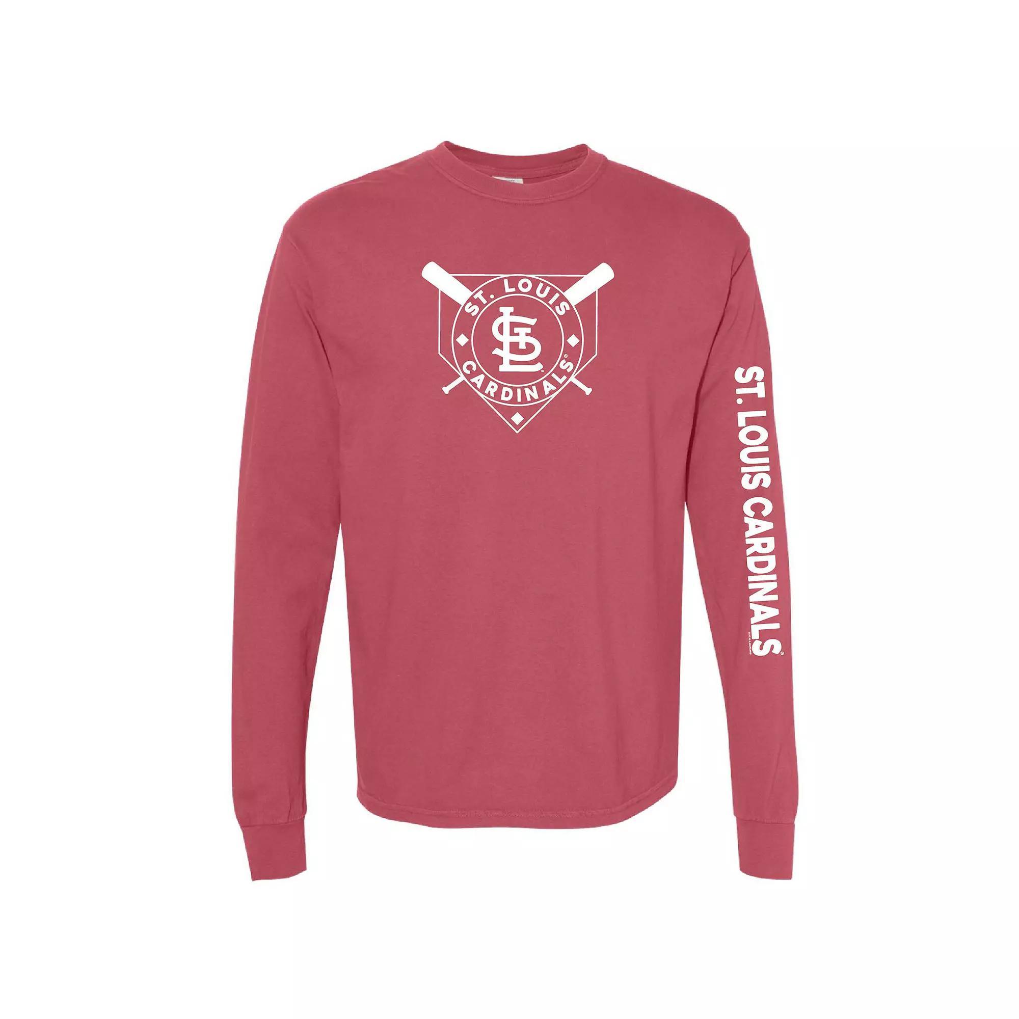 Women's Soft as a Grape Red St. Louis Cardinals Pigment Dye Long Sleeve T-Shirt, Size: Small Product Image