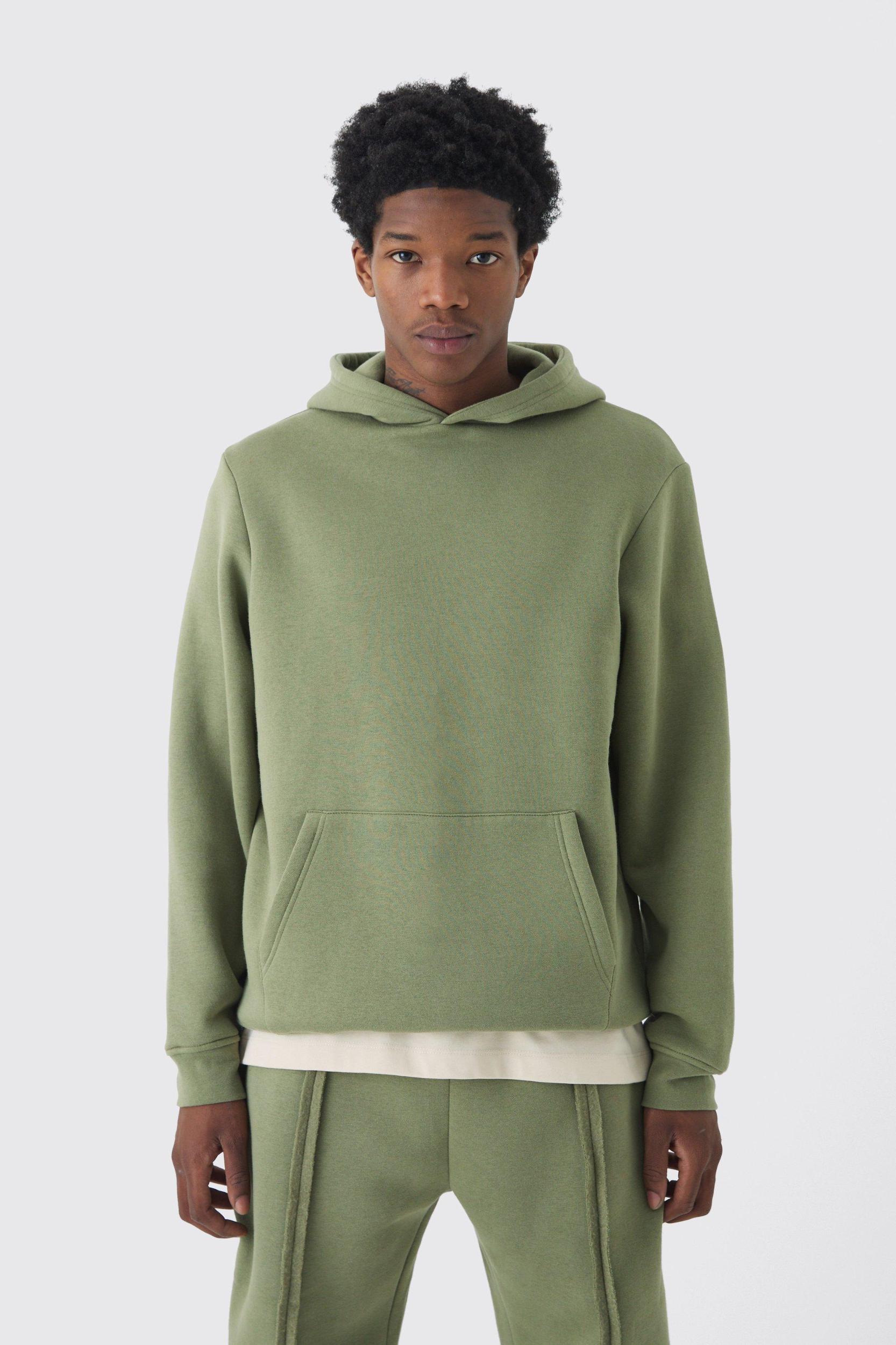 Mens 330GSM Regular Fit Over The Head Basic Hoodie - Green Product Image