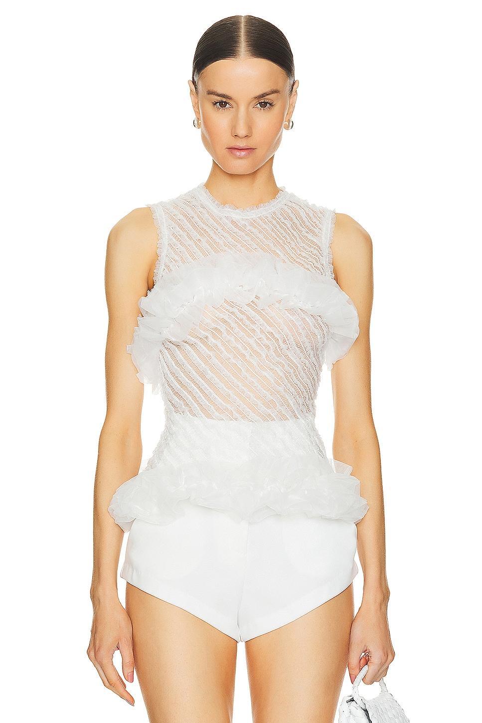 Ruffle Sheer Blouse Susan Fang Product Image