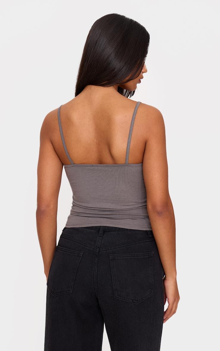 Charcoal Modal Cotton Longline Vest Top Product Image
