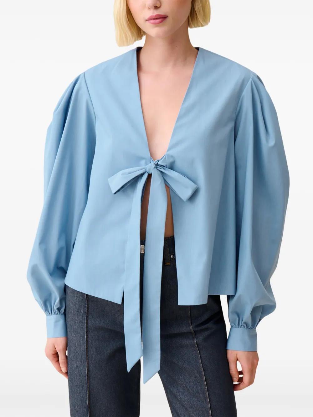 tie-front V-neck blouse Product Image