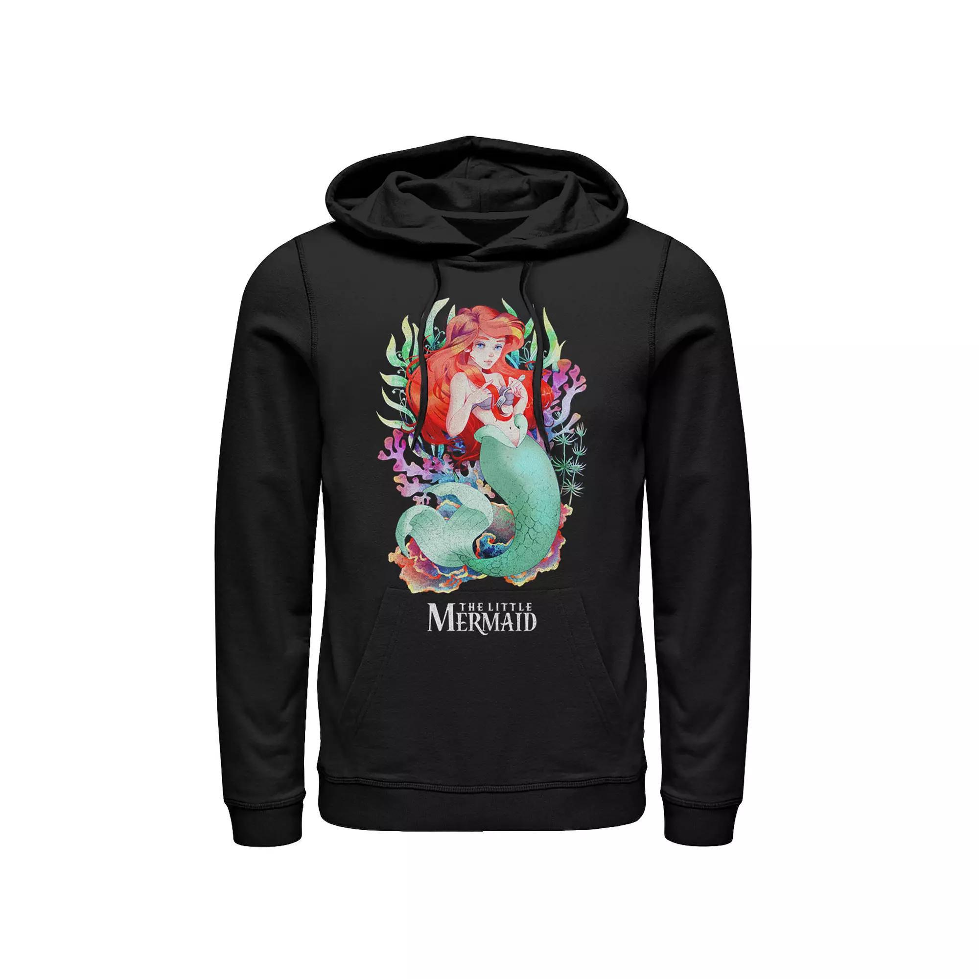 Disney's The Little Mermaid Anime Men's Pullover Hoodie, Size: Large, Black Product Image