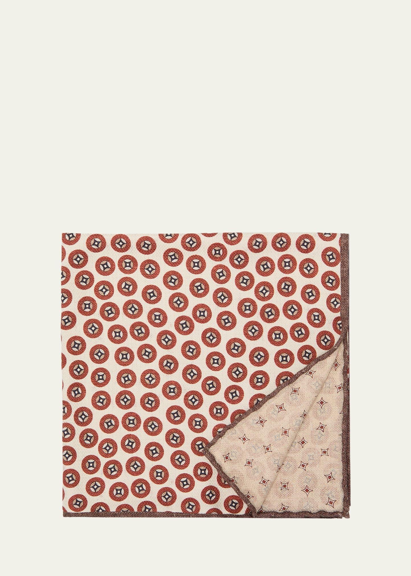 Mens Geometric Design Silk Pocket Square Product Image
