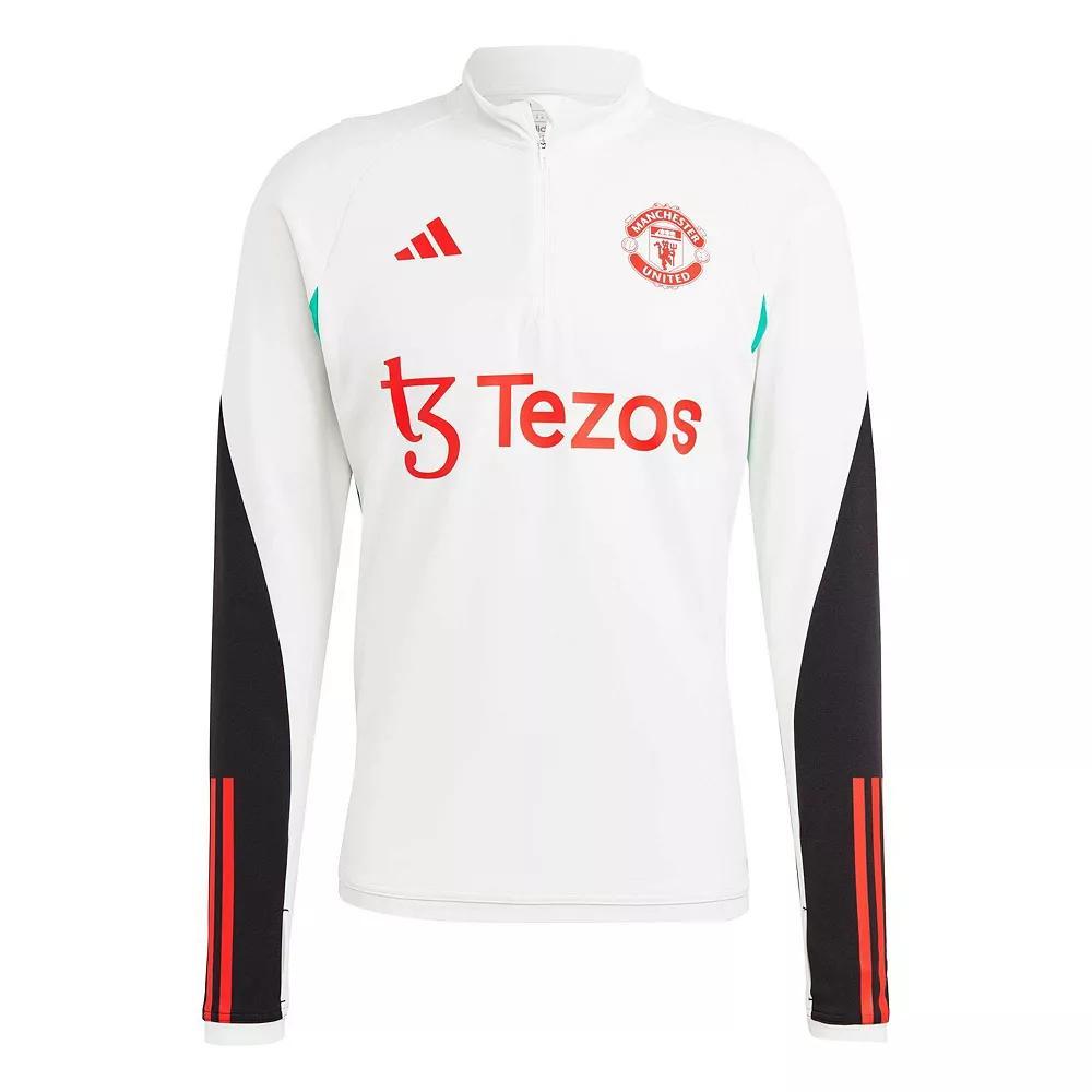 Mens adidas White Manchester United Training AEROREADY Quarter-Zip Top Product Image