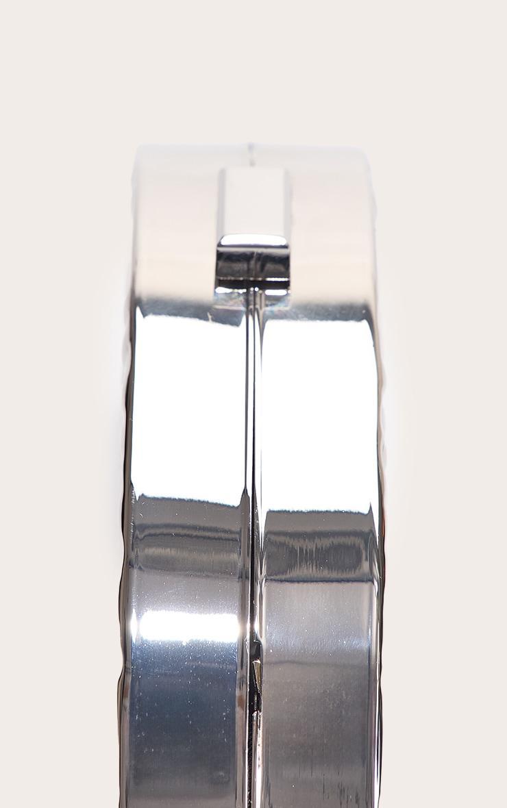 Silver Textured Crescent Clutch Bag Product Image