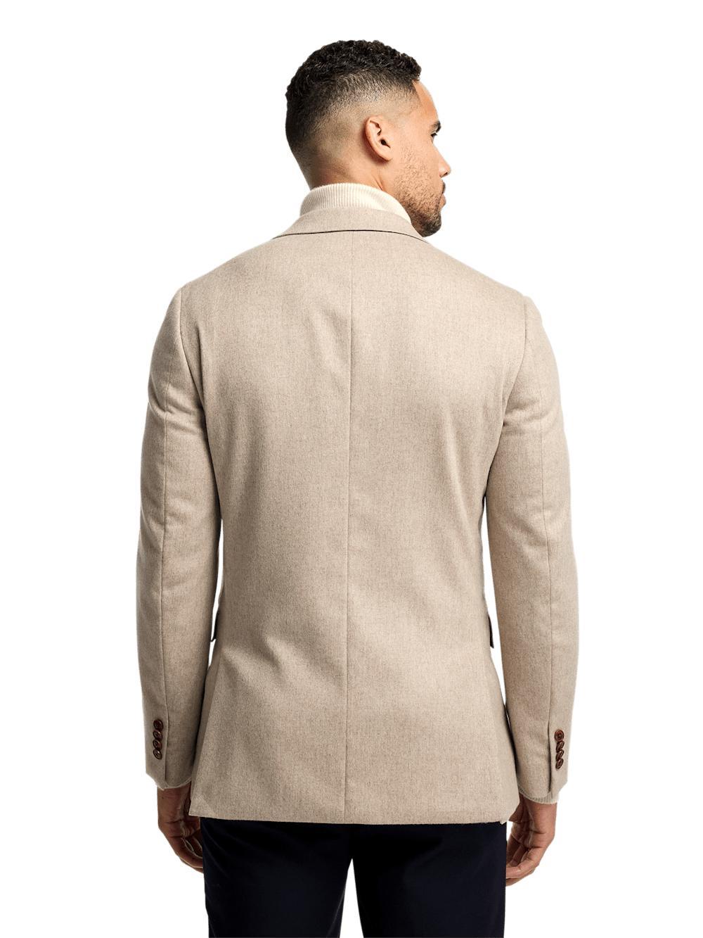 Cashmere Single Breasted Notch Lapel Sport Coat - Oatmeal Product Image