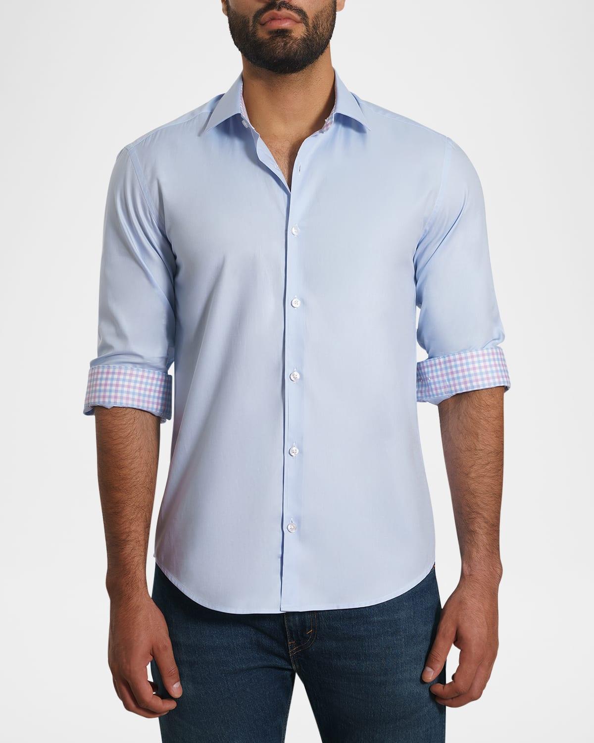 Mens Contrast-Reverse Solid Sport Shirt Product Image