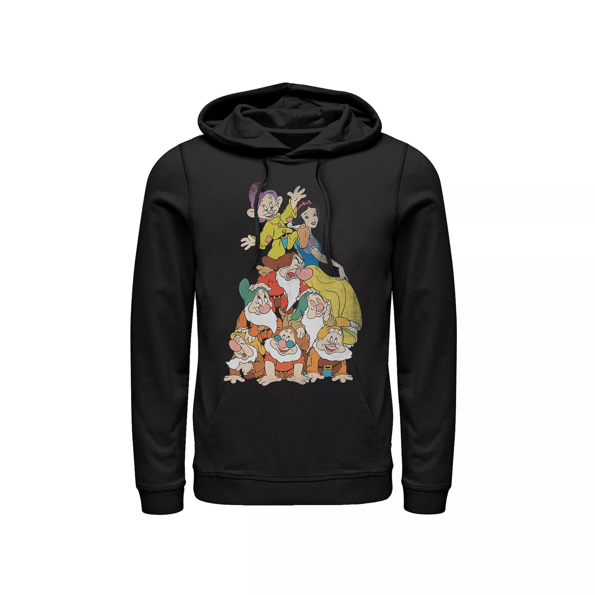 Disney's Snow White Seven Dwarf Stack Men's Hoodie, Size: 3XL, Black Product Image
