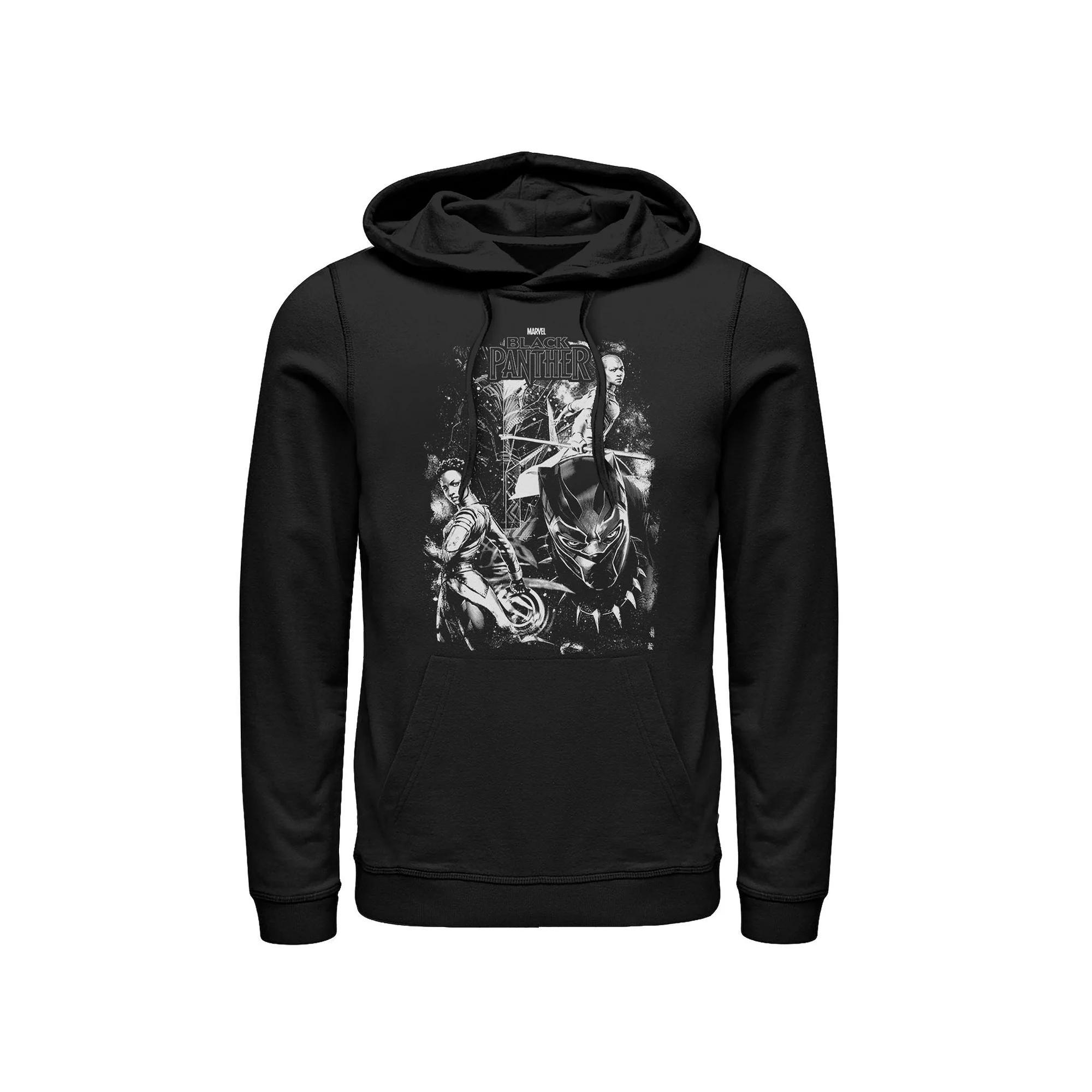 Men's Marvel Black Panther Group Shot Stars Poster Pullover Hoodie, Size: Small Product Image