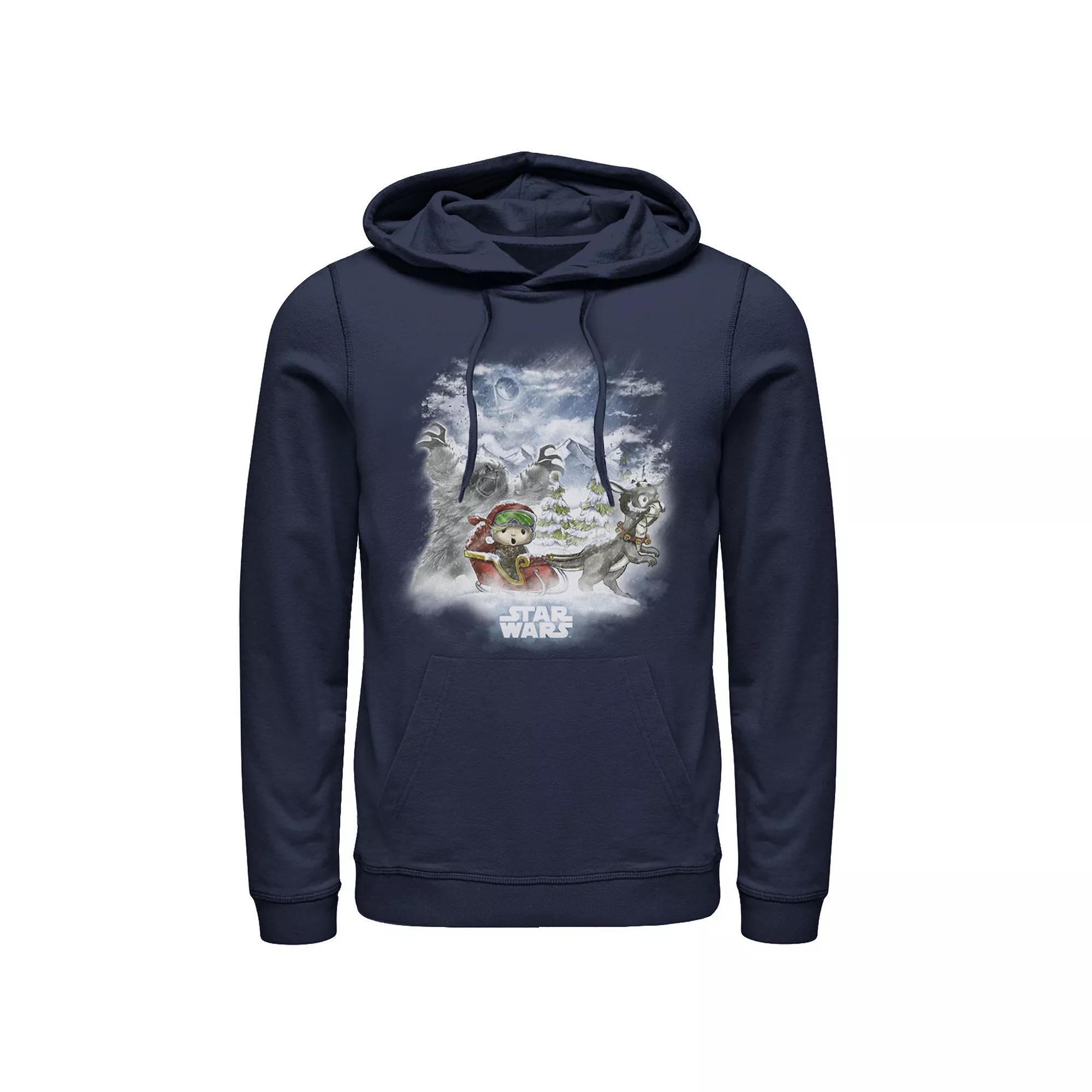 Men's Star Wars Luke's Holiday Cartoon Hoodie, Size: XL, Blue Product Image